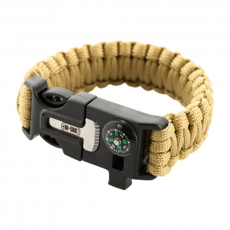 M-Tac Paracord-Armband mit Funkenschneider, Kompass und Pfeife